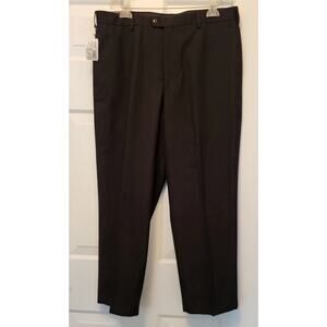 $75 Van Heusen Men's Flex Straight Fit Flat Front Pant, Black, 36W x 29L